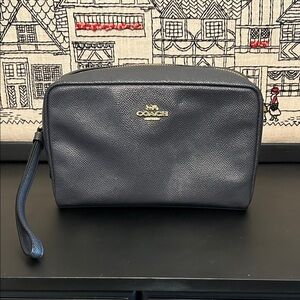 Coach Pebbled Leather Crossbody Wristlet with Gold Logo